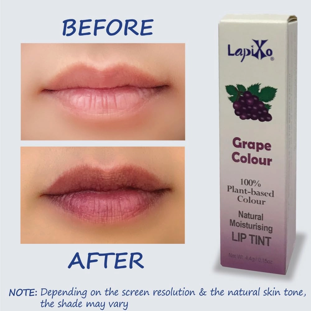 100% Plant-based Color Lip Tint, Unique Formula, Natural   Moisturizing | 2-in-1 | Non-Toxic, All Food Ingredients, Antioxidant-rich, Natural Matte Sheer, Buildable, 4.4g/0.15oz (Grape color)