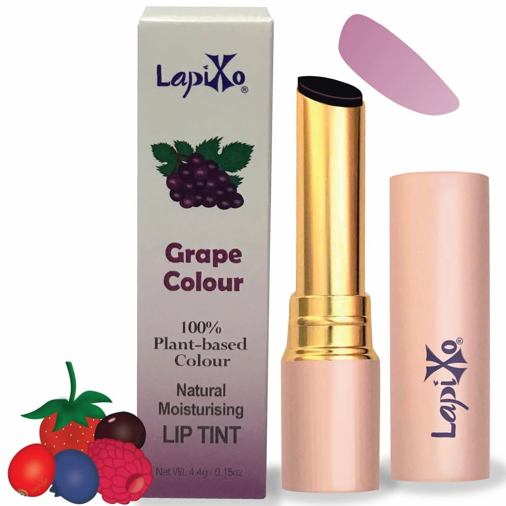 100% Plant-based Color Lip Tint, Unique Formula, Natural   Moisturizing | 2-in-1 | Non-Toxic, All Food Ingredients, Antioxidant-rich, Natural Matte Sheer, Buildable, 4.4g/0.15oz (Grape color)