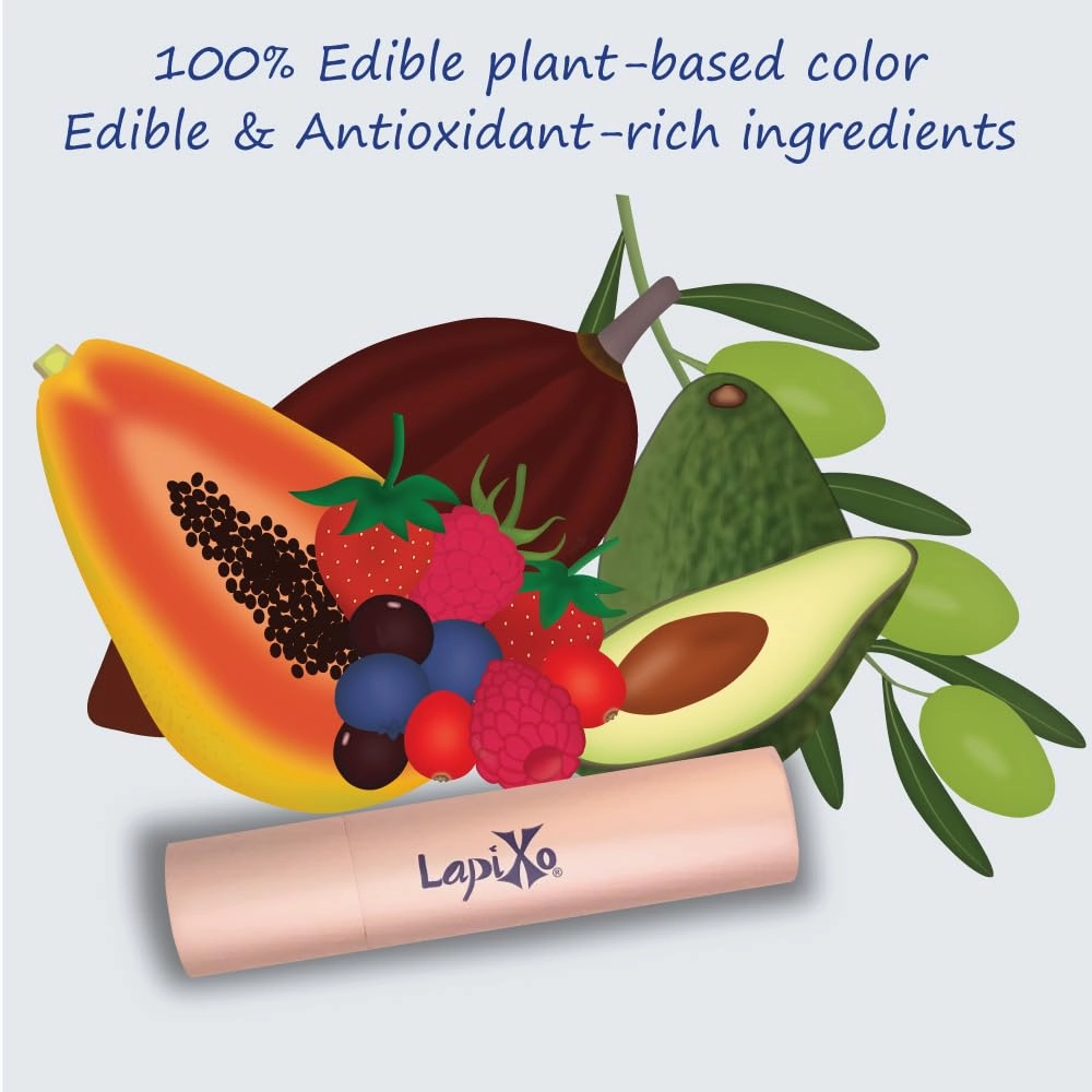 100% Plant-based Color Lip Tint, Unique Formula, Natural   Moisturizing | 2-in-1 | Non-Toxic, All Food Ingredients, Antioxidant-rich, Natural Matte Sheer, Buildable, 4.4g/0.15oz (Grape color)