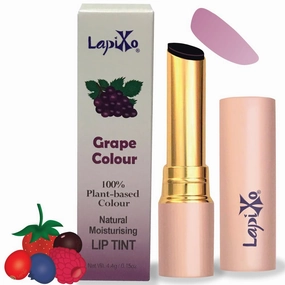 100% Plant-based Color Lip Tint, Unique Formula, Natural   Moisturizing | 2-in-1 | Non-Toxic, All Food Ingredients, Antioxidant-rich, Natural Matte Sheer, Buildable, 4.4g/0.15oz (Grape color)