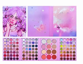 105 Color Eyeshadow Tray Four Fold Bead matte eyeshadow - High gloss blush tray (117 color purple elf)