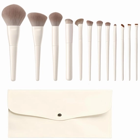 12-Piece Professional Makeup Brush Set .Silky Application .Strong Powder Grip .Soft & Skin-Friendly .Complete Set for Foundation, Eyeshadow, Blush, Highlighter Ideal for Beginners & Makeup Artists