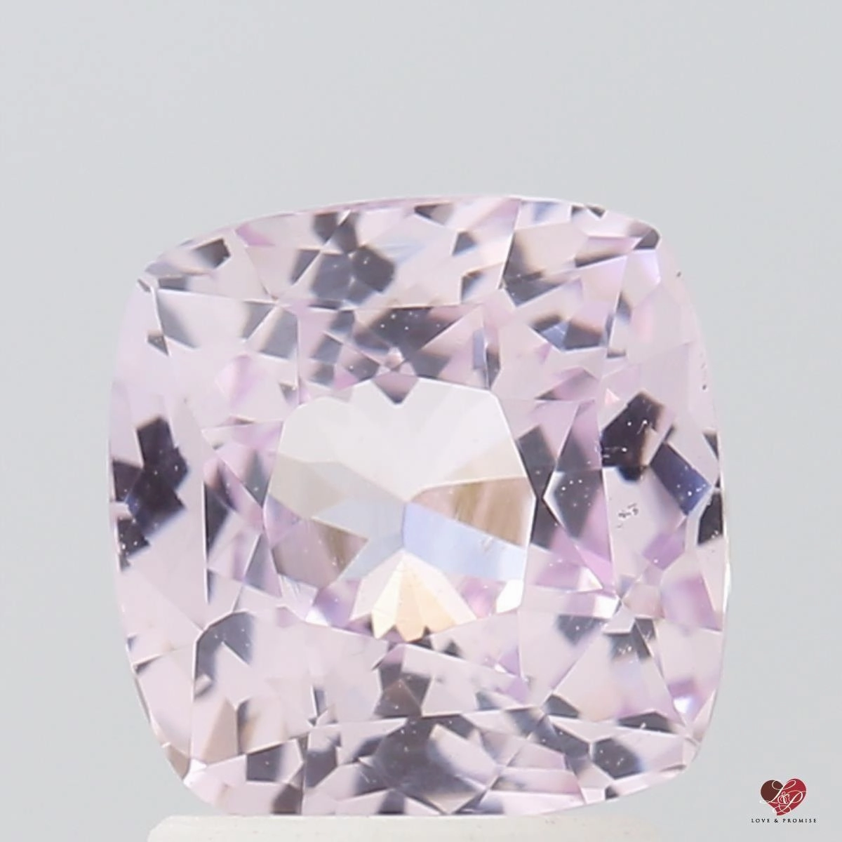 2.25cts Square Cushion Faint Icy Blush Champagne Sapphire