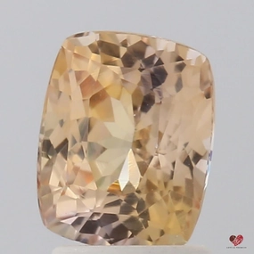 2.31cts Rectangle Cushion Rich Medium Rustic Peach Blush Champagne Sapphire