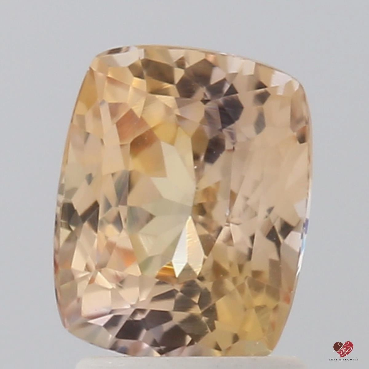 2.31cts Rectangle Cushion Rich Medium Rustic Peach Blush Champagne Sapphire