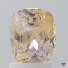 2.44cts Rectangle Cushion Light Peach Blush Champagne Sapphire