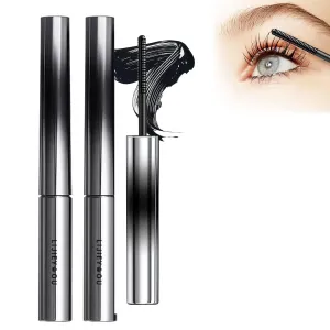 2Pcs Black Washable Metal Mascara, Curling Iron Wand Mascara, Super Volumizing & Long-Lasting, Non-Clumping, Smudge-Proof