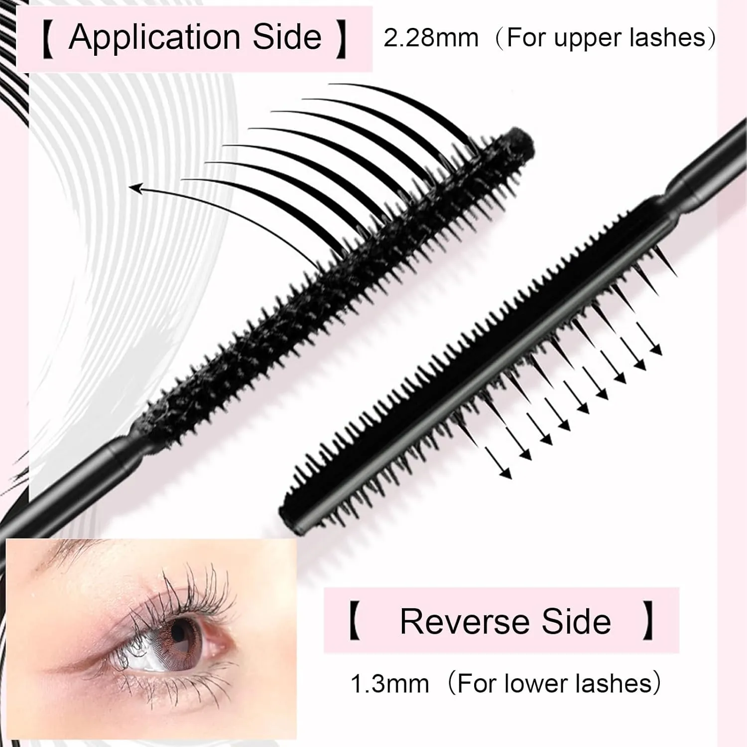 2PCS Lengthening Black Mascara for Fine Short Lashes & Older Women – Quick-Drying, Smudge-Proof & Waterproof, Natural-Looking Length, Dual-Sided Brush, Swivel Brush Handle, Glides to Every Lash Angle