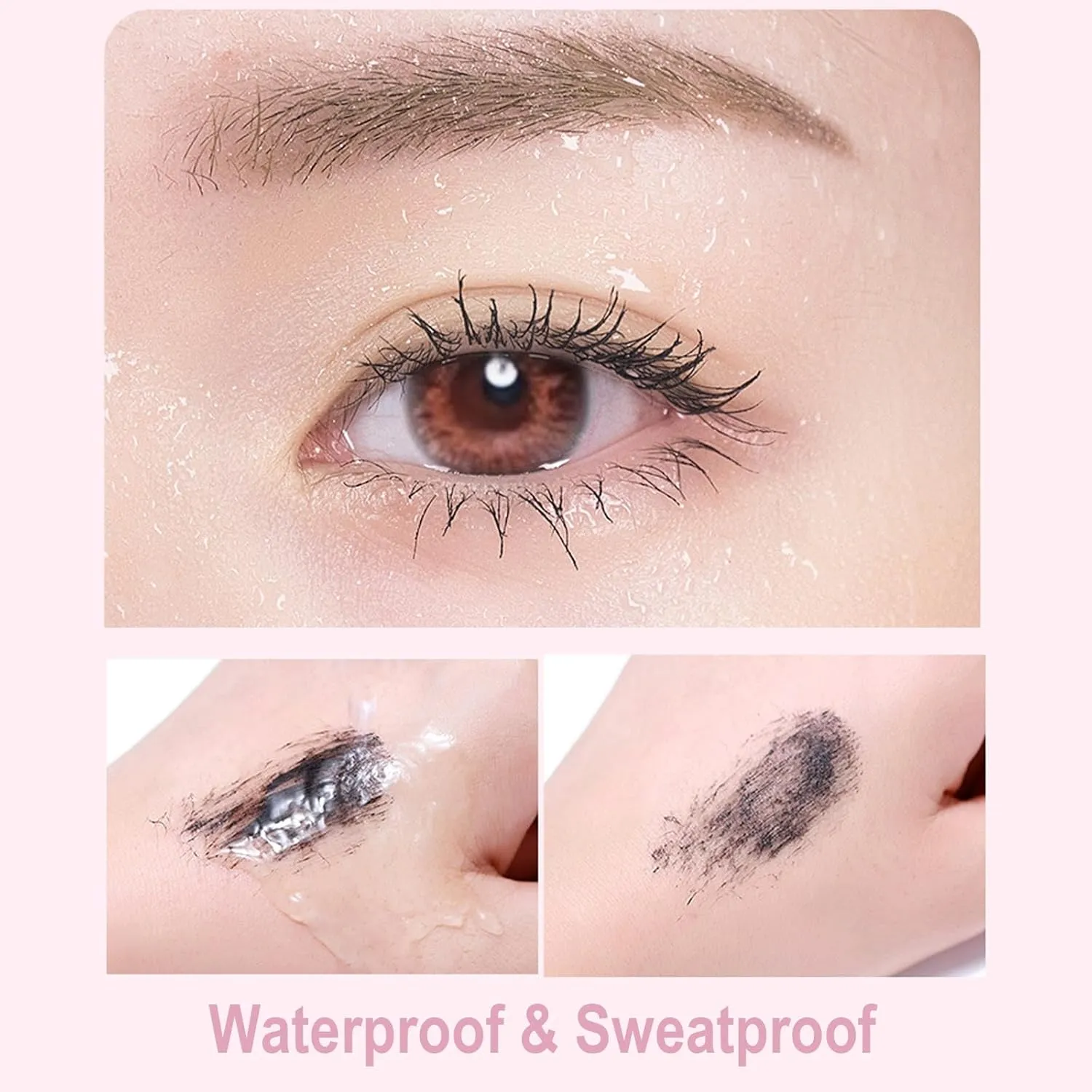 2PCS Lengthening Black Mascara for Fine Short Lashes & Older Women – Quick-Drying, Smudge-Proof & Waterproof, Natural-Looking Length, Dual-Sided Brush, Swivel Brush Handle, Glides to Every Lash Angle