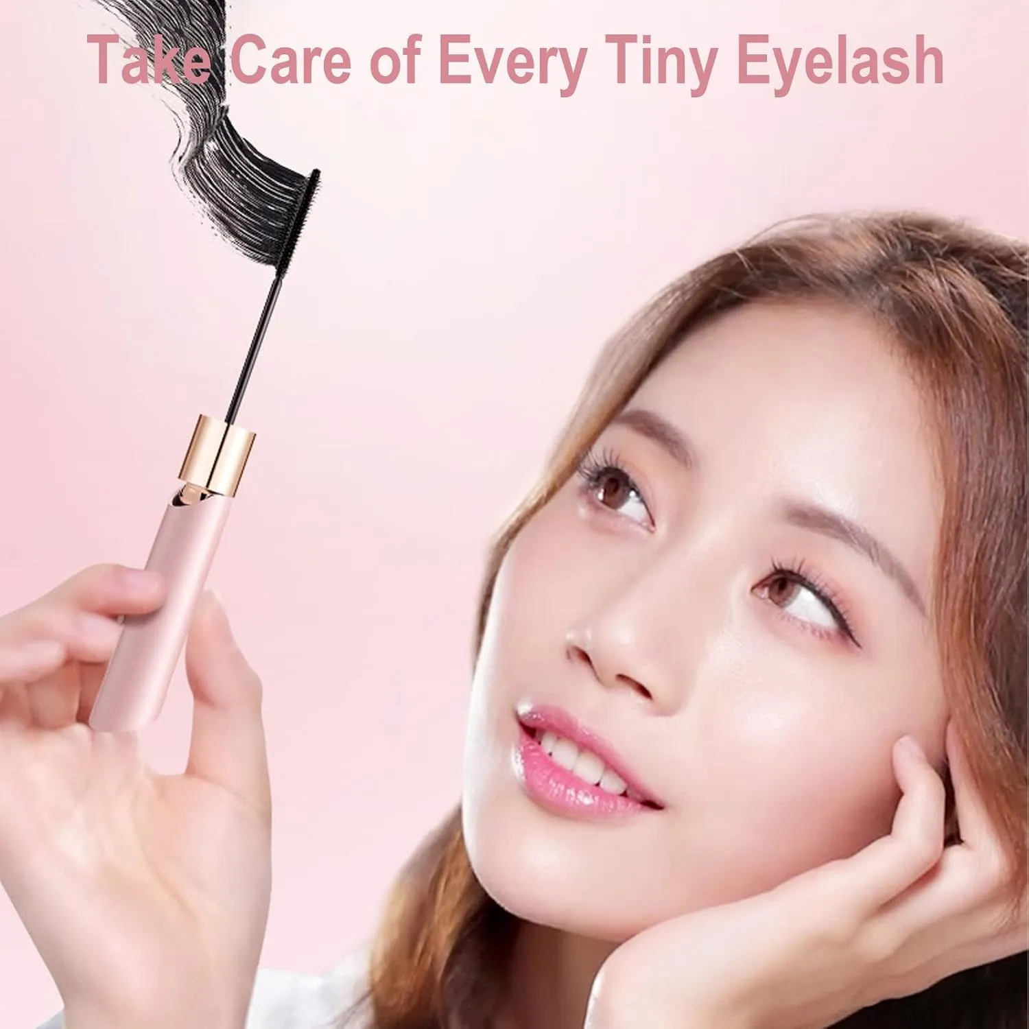 2PCS Lengthening Black Mascara for Fine Short Lashes & Older Women – Quick-Drying, Smudge-Proof & Waterproof, Natural-Looking Length, Dual-Sided Brush, Swivel Brush Handle, Glides to Every Lash Angle