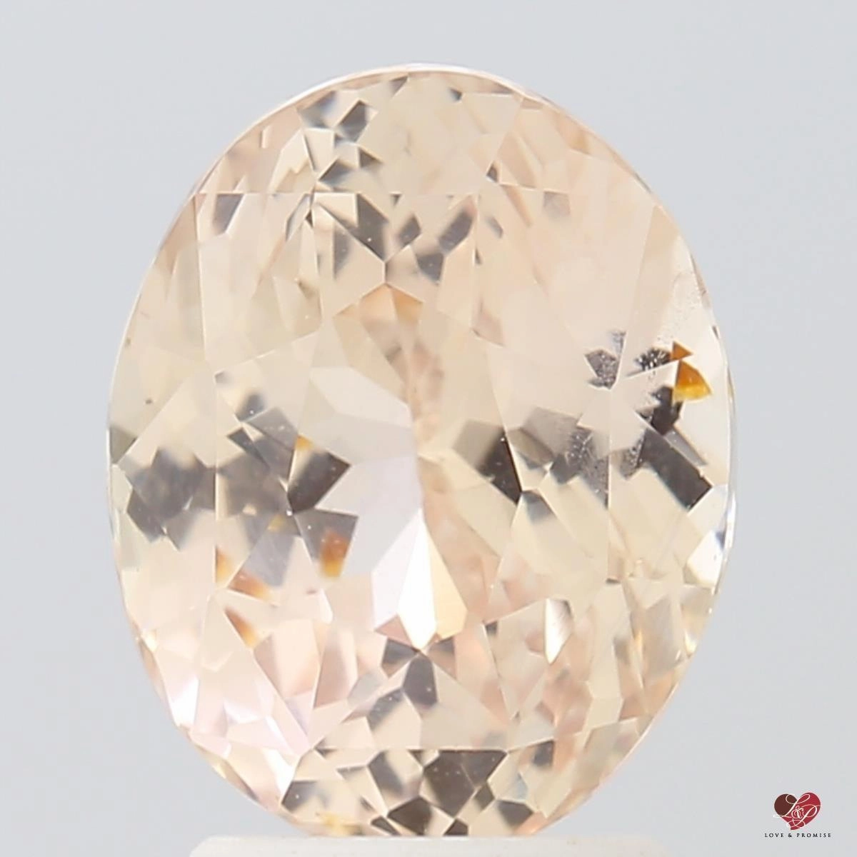 3.62cts Oval Medium Peach Champagne Blush Sapphire