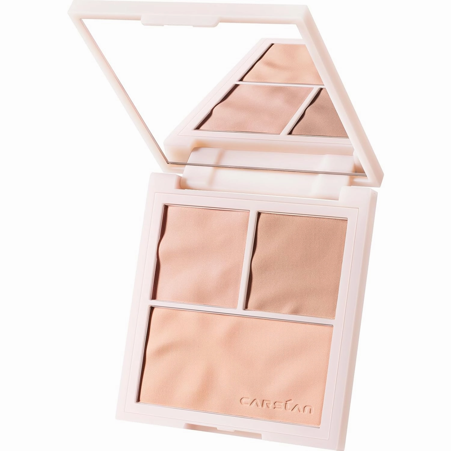 3 Colors Blush Palette For Cheek Makeup, Matte Blush Powder Blendable Face Blush, 12H Longlasting, Lightweight, Smooth Pink, Sunset Orange, 0.37Oz