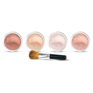 5pc BLUSH SET with BRUSH Mineral Makeup Kit Bare Face Powder Rouge Highlight (Full Size Blush Set)