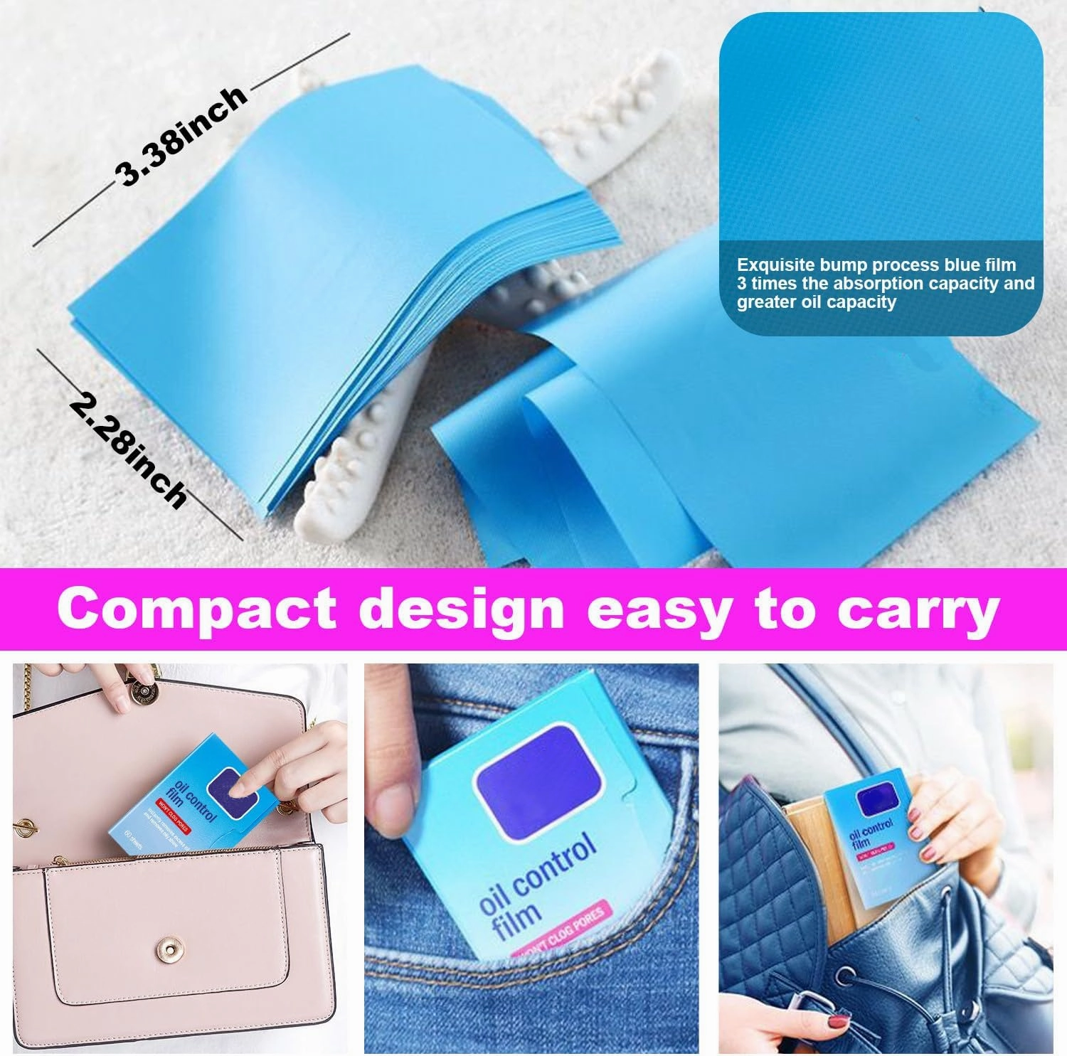 7 Packs Oil Blotting Papers for Face (420 Sheets) - Oil Absorbing Blotting Sheets for Oily Skin, Makeup-Friendly & Portable Oil Wipes