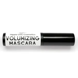 All Natural / 85% Organic Buildable Black Volumizing Mascara - Flake Free - All Day Wear - Gluten Free - Vegan & Cruelty Free- Non-GMO