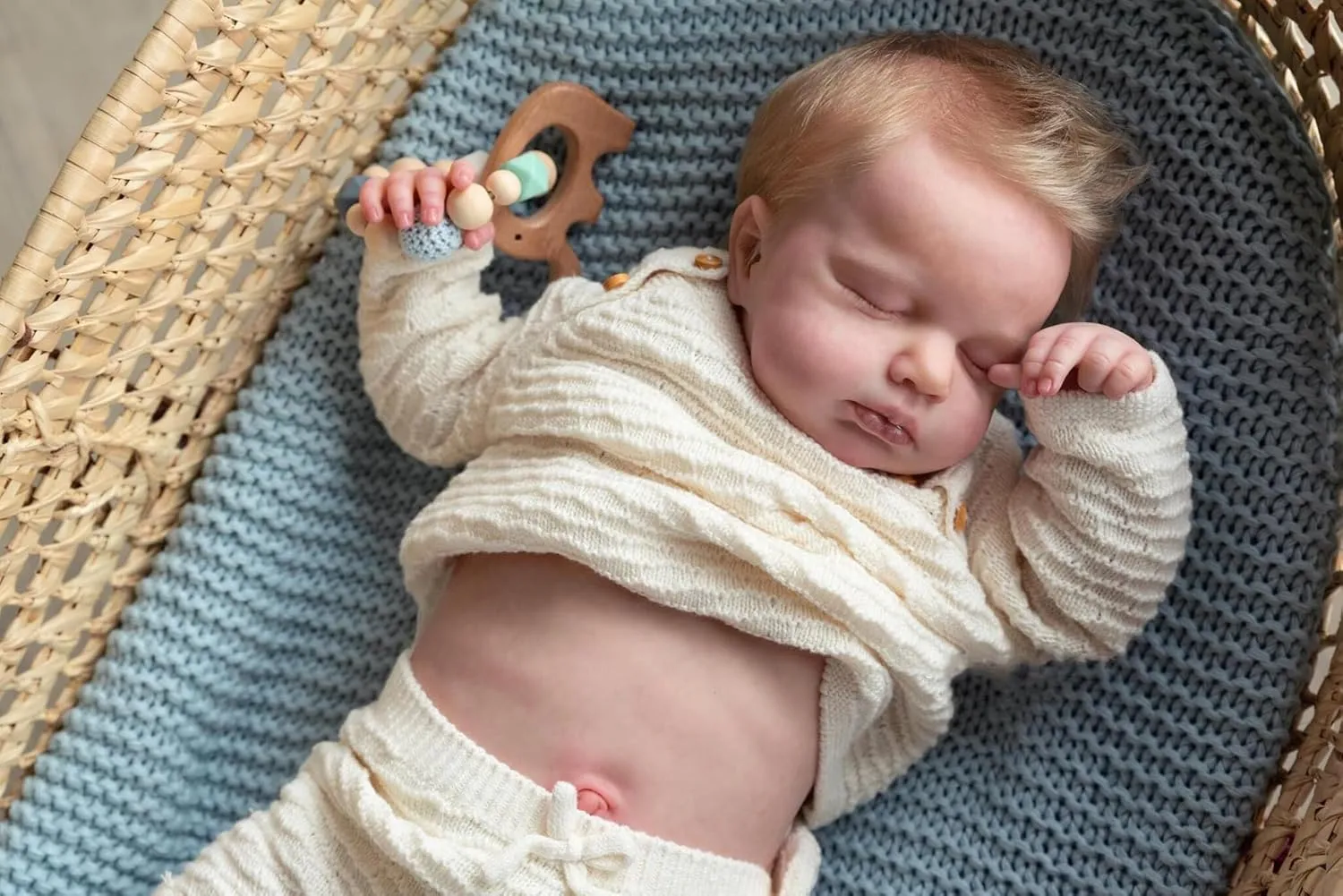 Angelbaby 19 inch Lovely Reborn Baby Sleeping Loulou Dolls Look Real Silicone Full Body Realistic Newborn Boy Doll Washable Detailed Reborn Dolls with Clothes for Child Toys