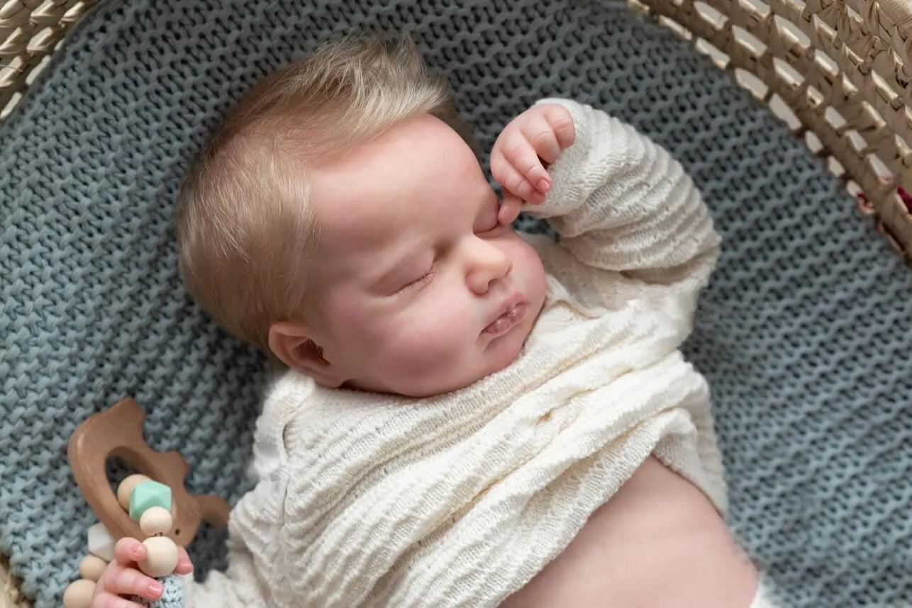 Angelbaby 19 inch Lovely Reborn Baby Sleeping Loulou Dolls Look Real Silicone Full Body Realistic Newborn Boy Doll Washable Detailed Reborn Dolls with Clothes for Child Toys