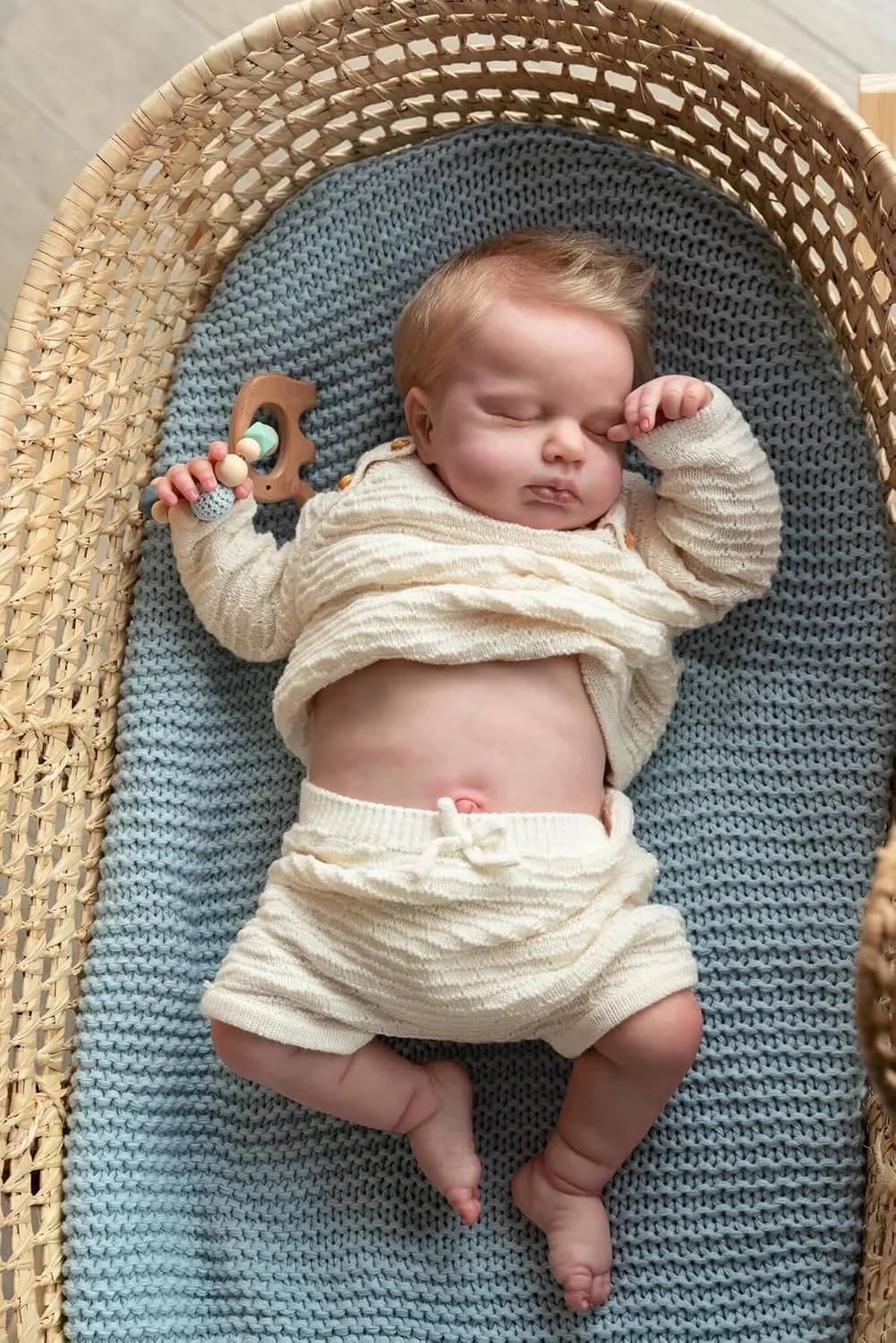 Angelbaby 19 inch Lovely Reborn Baby Sleeping Loulou Dolls Look Real Silicone Full Body Realistic Newborn Boy Doll Washable Detailed Reborn Dolls with Clothes for Child Toys