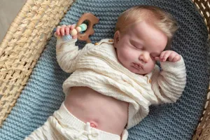 Angelbaby 19 inch Lovely Reborn Baby Sleeping Loulou Dolls Look Real Silicone Full Body Realistic Newborn Boy Doll Washable Detailed Reborn Dolls with Clothes for Child Toys
