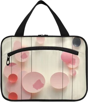 Architectural Design Orchid Blush Peach Cream hanging toiletry bag hanging travel organizer with hook, designer washable for trip essentials bolsas para maquillaje de mujer L