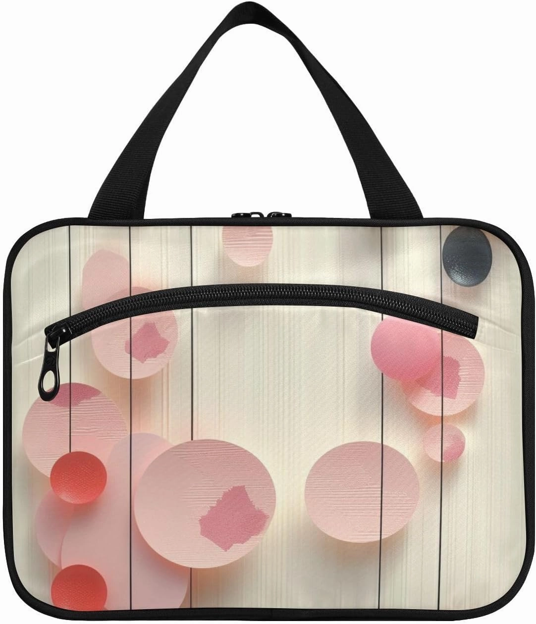 Architectural Design Orchid Blush Peach Cream hanging toiletry bag hanging travel organizer with hook, designer washable for trip essentials bolsas para maquillaje de mujer L