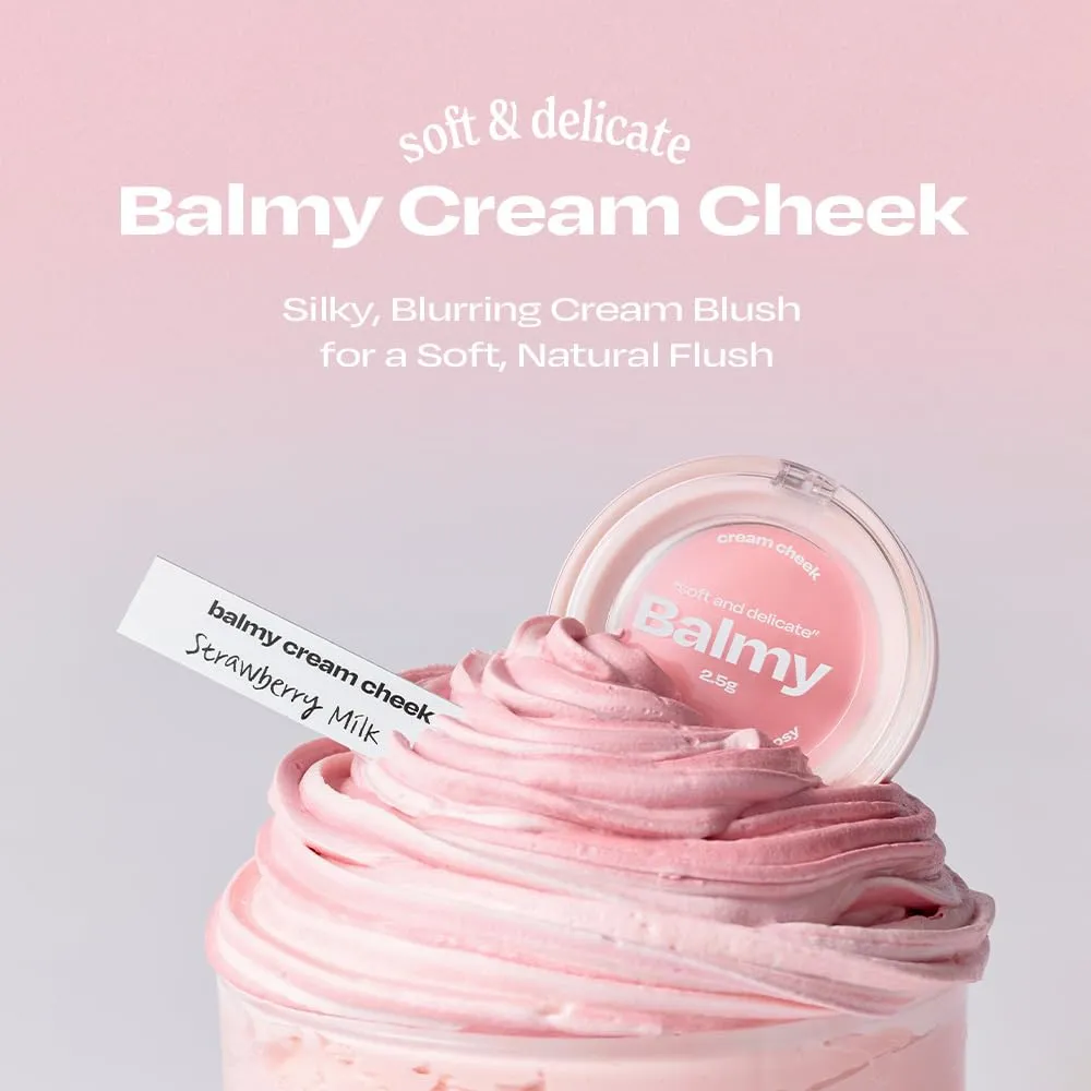 Balmy Cream Cheek | Lightweight, Natural Finish Cream Blush with Blurring Effect | 2.5g (No.3 Milky Peach)