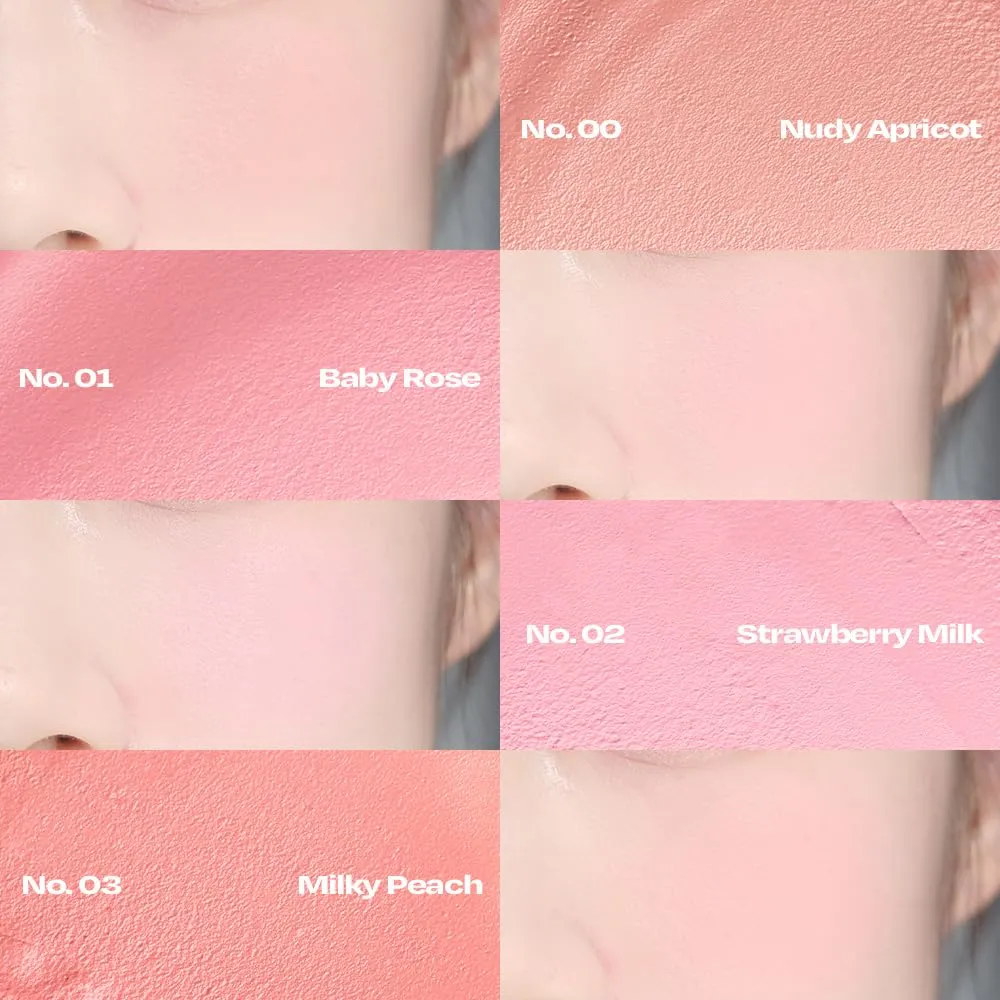 Balmy Cream Cheek | Lightweight, Natural Finish Cream Blush with Blurring Effect | 2.5g (No.3 Milky Peach)