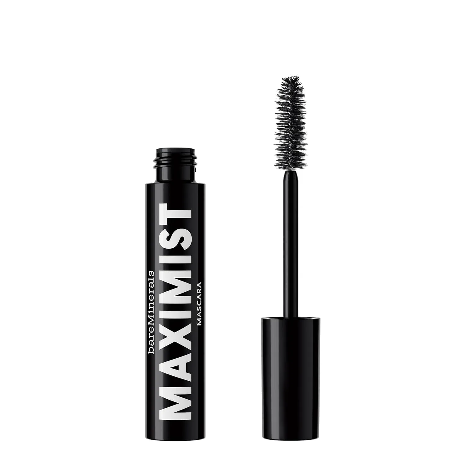 bareMinerals Maximist Phyto-Fiber Volumizing Black Mascara for Visibly Thicker Lashes, All-Day Wear, Waterproof Mascara Black, Vegan