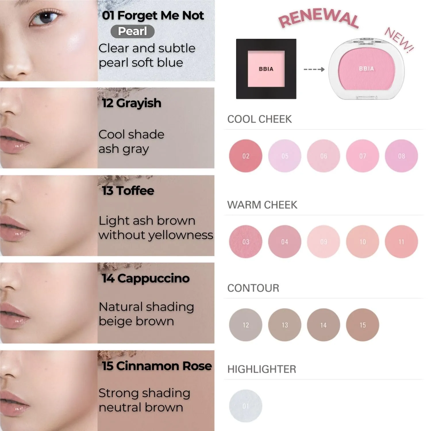 BBIA Last Blush NEW 15 Colors - Cheek Blush Shaping Shading Contour & Highlight Long-Lasting Matte Finish Natural Shades Buildable & Blendable Daily Korean Face Makeup (05 LAVENDER, Pack of 1)