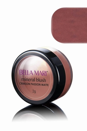 Bella Mari Natural Mineral Blush, Crimson Passion, Matte; 0.1oz