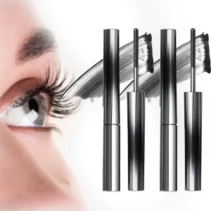 Blauza Iron Wand Mascara, Chromamascara Mascara, Iron Wand Mascara Metal Mascara, 3d Curling Eyelash Iron Mascara, Metal Rod Mascara, Lengthening, Waterproof, Long-Lasting, Smudgeproof (Black, 2PC)