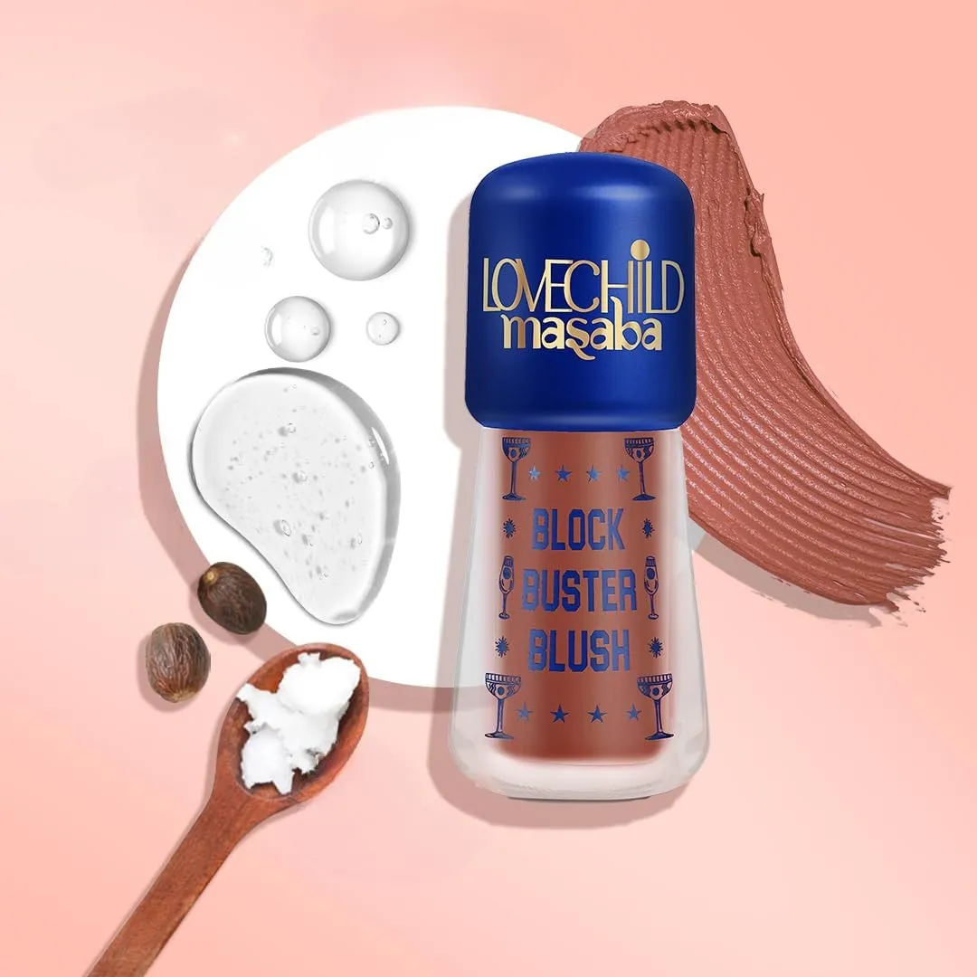 Block Buster Blush Creme - Natural Dewy Matte Finish, Buildable & Long-Lasting Formula, Blendable 5.5ml (Mauve)
