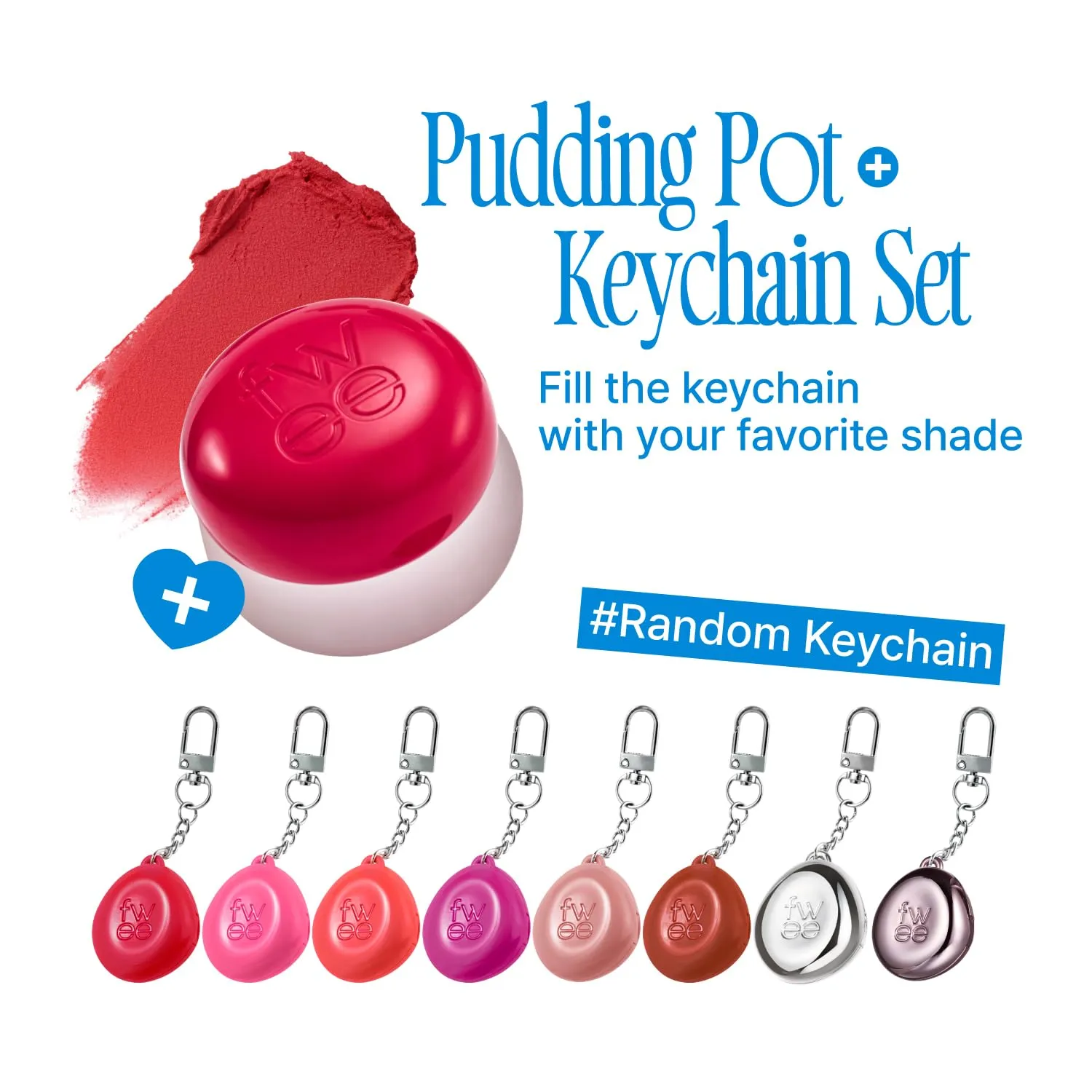 Blurry Pudding Pot   Keychain SET | Airbrushed Blush & Lip, Buildable Pigment, Long-lasting, Lightweight, Easy to Blend, Natural Soft Matte Finish Makeup – BFF (Pink Coral) | 0.17 oz