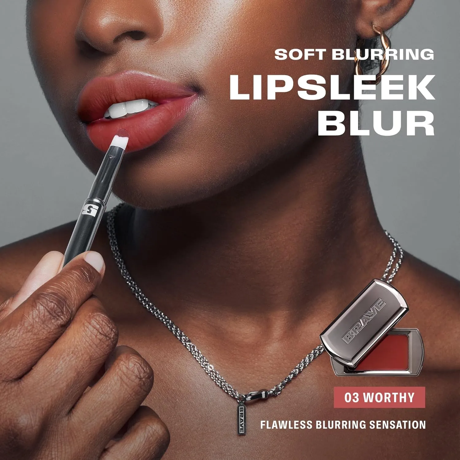 BRAYE LIPSLEEK BLUR | Blush for Cheeks & Lips, Korean Makeup Blush, Cool Lip and Cheek Balm, Vegan Cream, Lightweight w/Blendable & Buildable Makeup, Natural Look 03 WORTHY 0.08oz