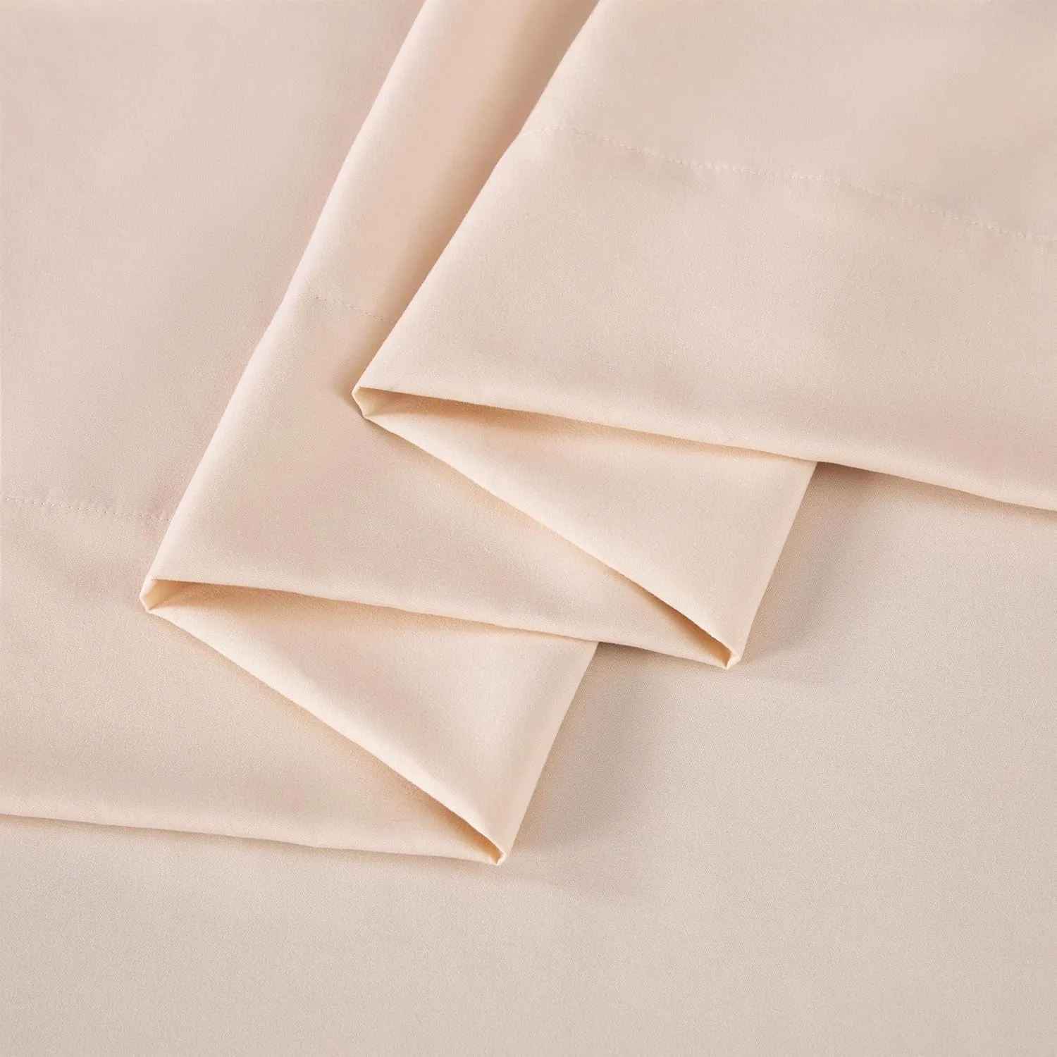 Chezmoi Collection 4-Piece Blush Pink Sheet Set King Size - 110GSM Peach Skin Brushed Microfiber Polyester 16" Deep Pocket Bed Sheets & Pillowcases