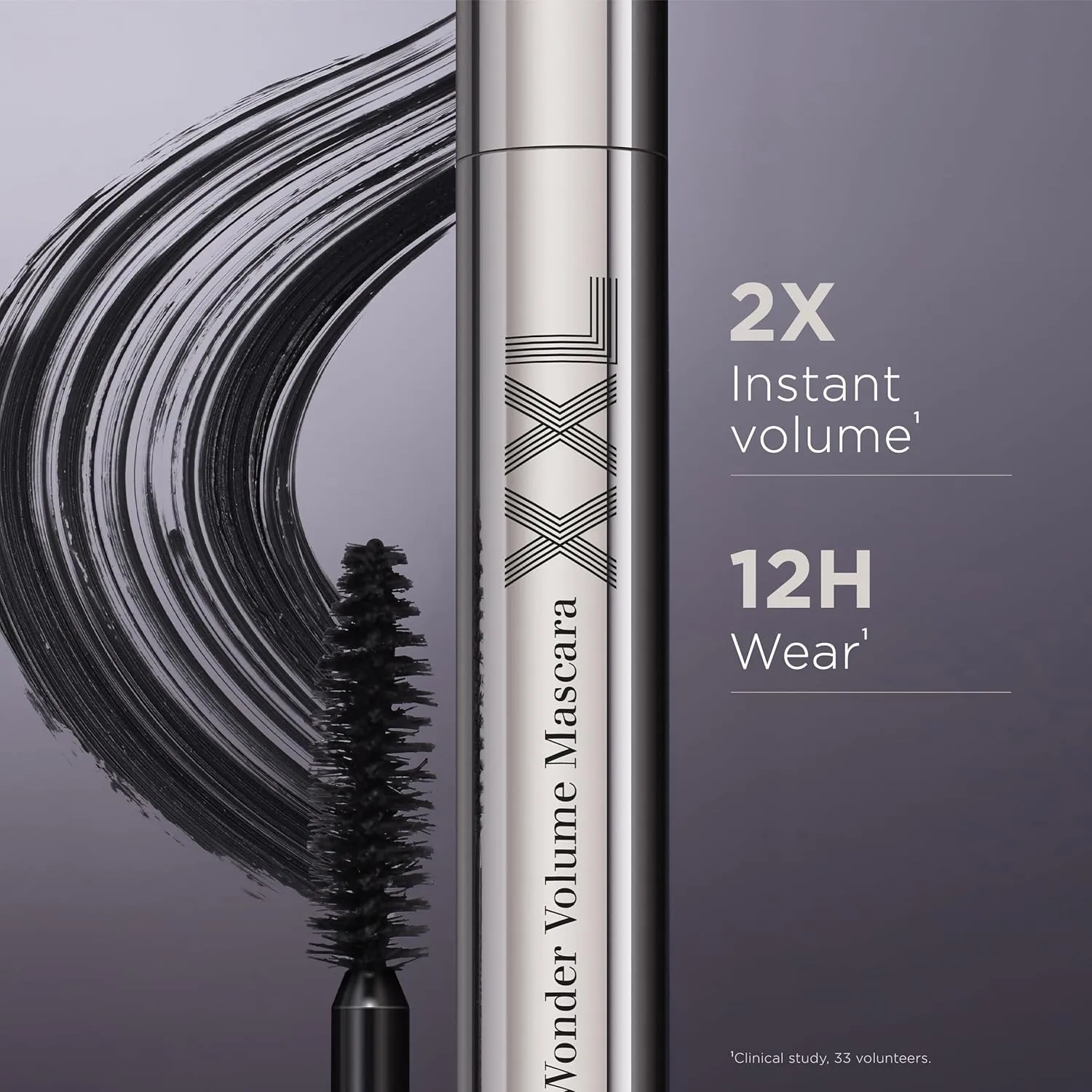 Clarins Wonder Volume Mascara XXL | Volumizing and Lengthening | Double Volume Effect | 12H¹ Hold | Visibly Thickens and Smoothes Lashes | Smudge-Proof and Humidity-Resistant | 0.3 Ounces