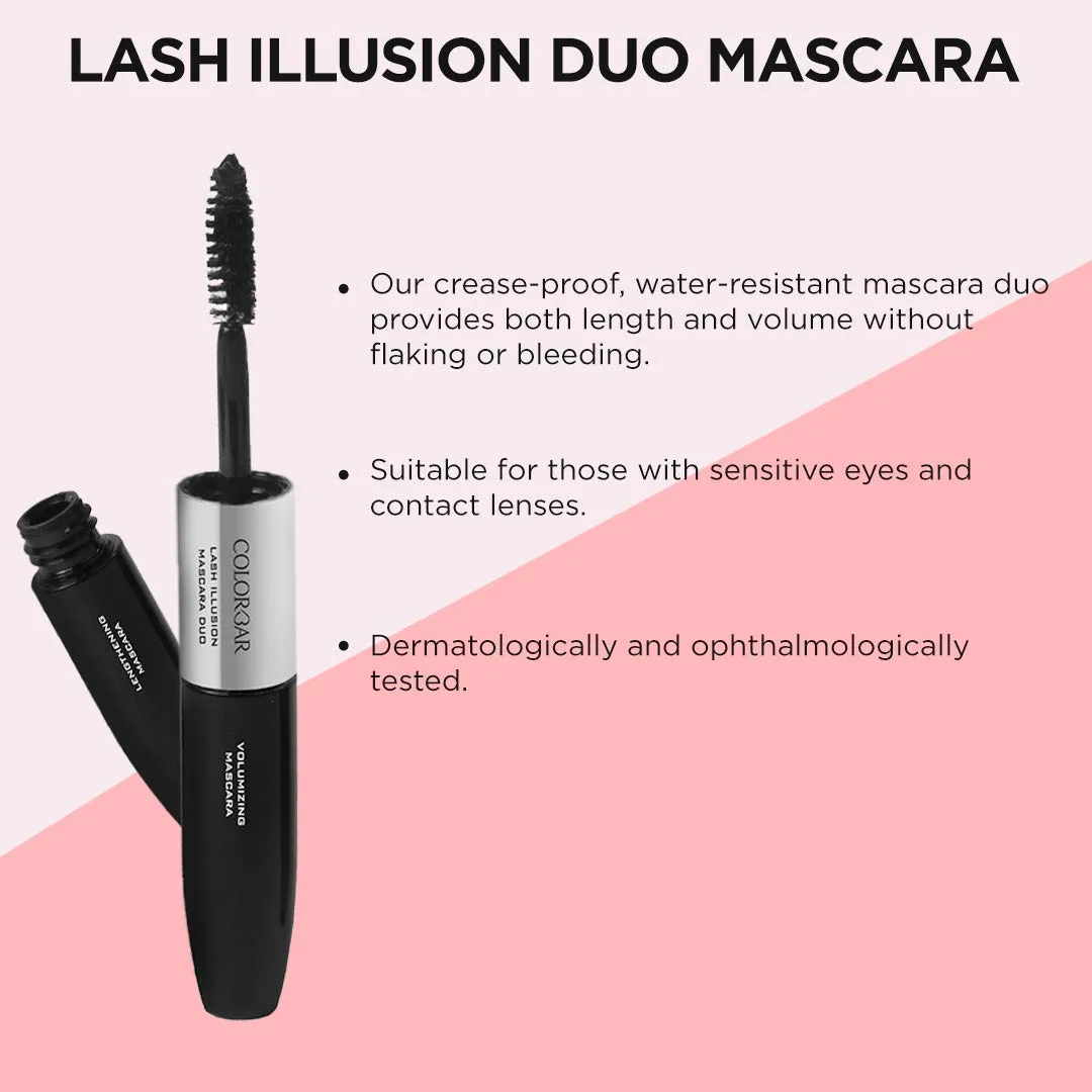 Co-lo-r-bar Duo Mascara, Carbon Black, 4ml, Lengthening and Volumizing, Waterproof (2.5 Ml)