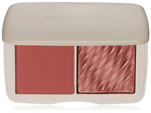 COVER FX Monochromatic Powder Blush Duo - Spiced Cinnamon: Terracotta Flush - Matte   Shimmer Finish - Create Custom, High Impact Color