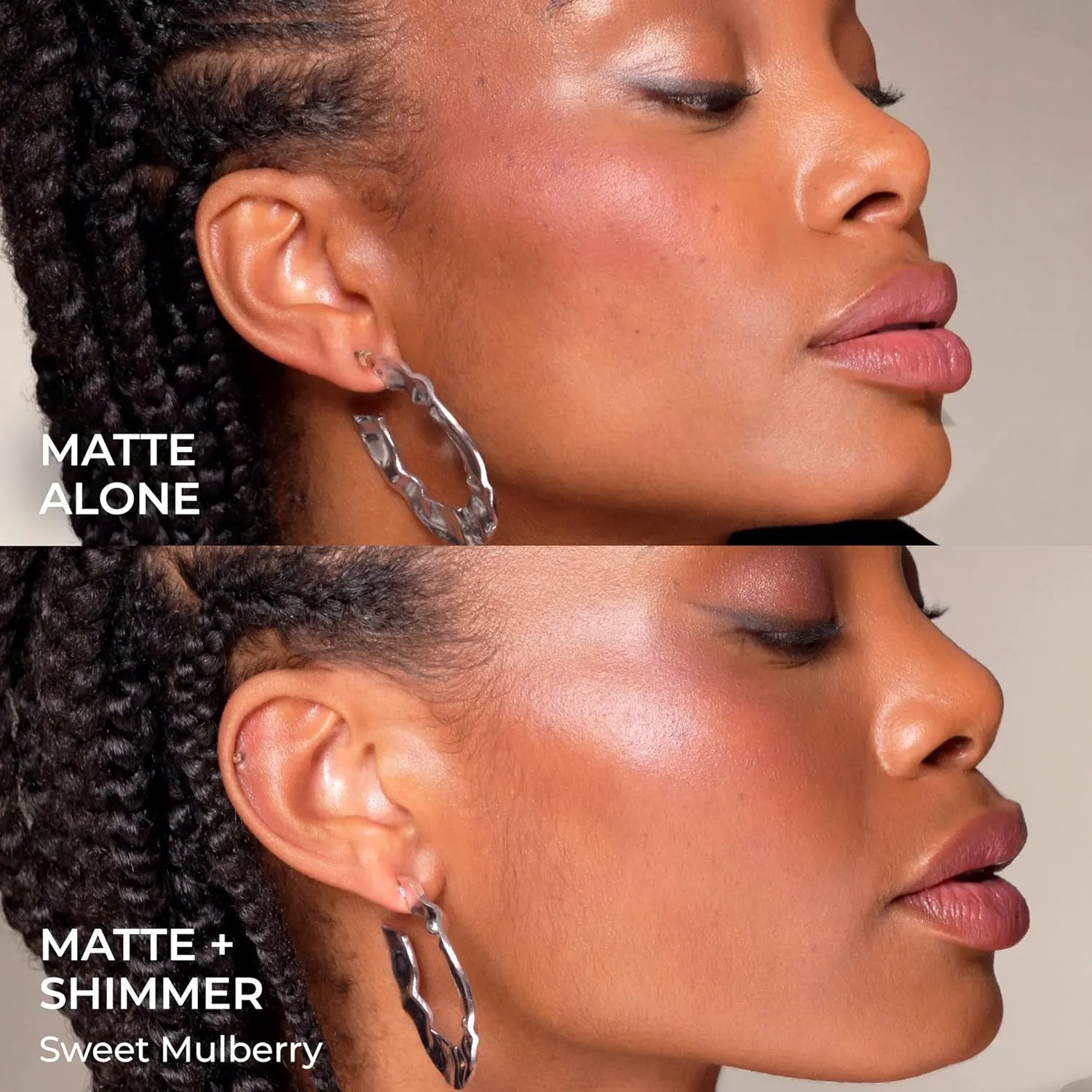 COVER FX Monochromatic Powder Blush Duo - Sweet Mulberry: Rich Berry - Matte   Shimmer Finish - Create Custom, High Impact Color