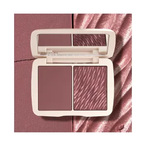 COVER FX Monochromatic Powder Blush Duo - Sweet Mulberry: Rich Berry - Matte   Shimmer Finish - Create Custom, High Impact Color
