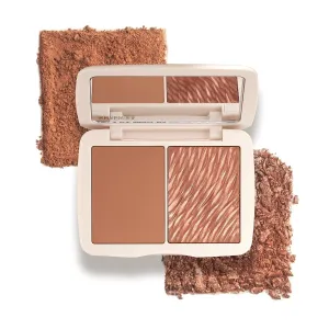 COVER FX Monochromatic Powder Bronzer Duo - Suntan Bronze - Soft Matte   Luminous Shimmer Finish - Create Custom, High Impact Bronze Glow