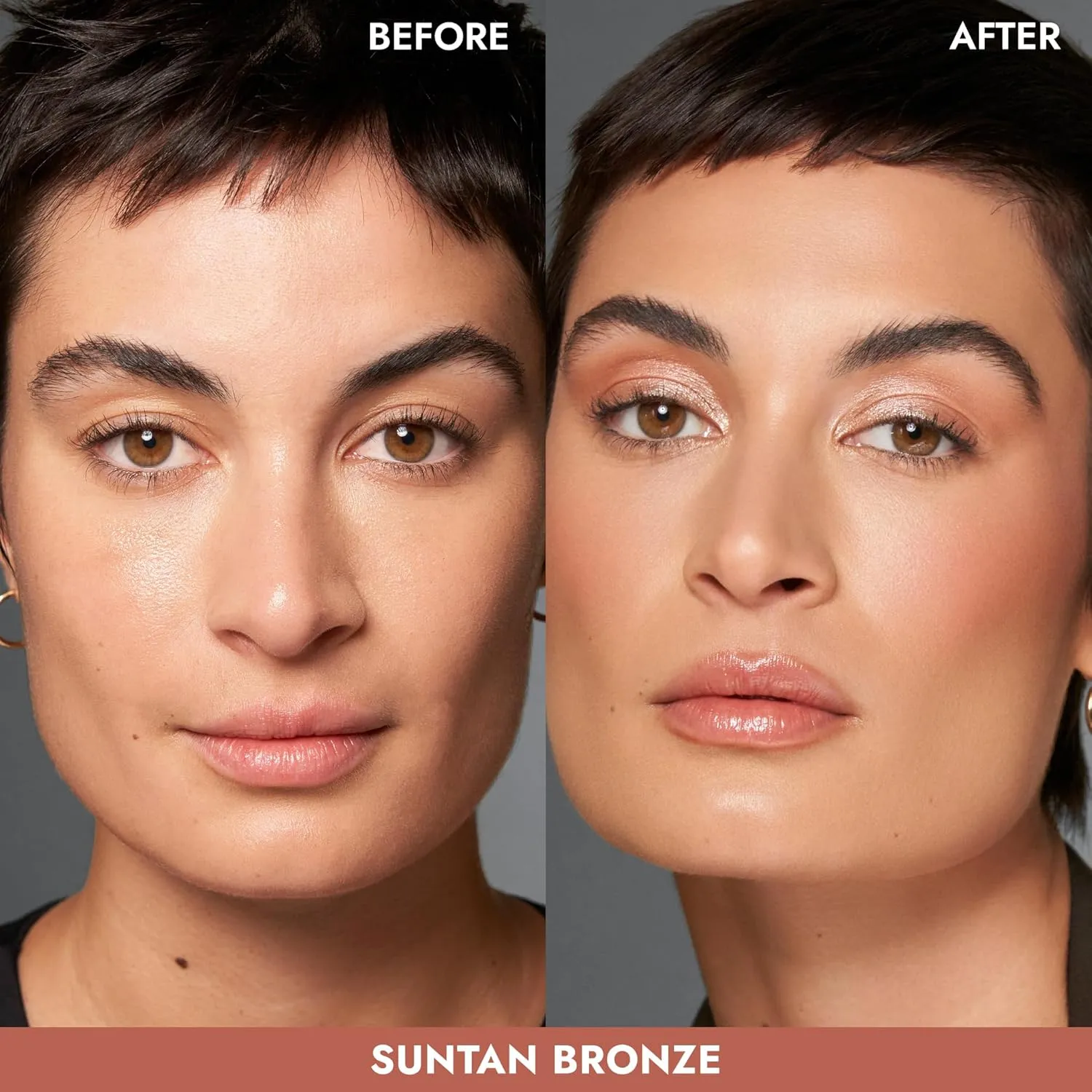 COVER FX Monochromatic Powder Bronzer Duo - Suntan Bronze - Soft Matte   Luminous Shimmer Finish - Create Custom, High Impact Bronze Glow