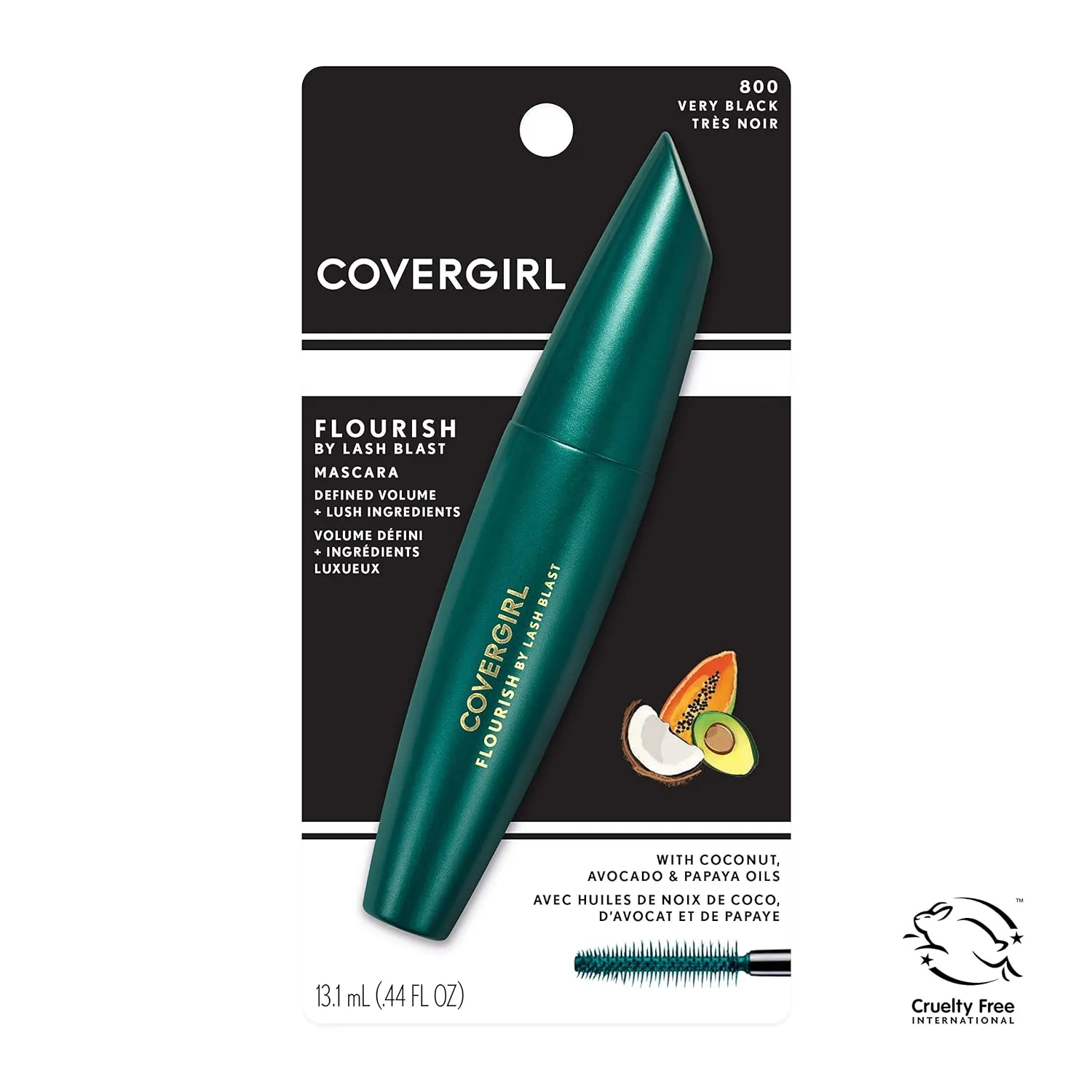 Covergirl Flourish Blast Mascara, Very Black 800, 0.4 Ounce