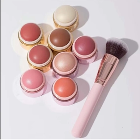 Cream Contour Stick Makeup Kit–8 Color Blush, Bronzer&Highlighter Set with Blending Brush–Long-Lasting,Buildable Coverage,Matte&Glow