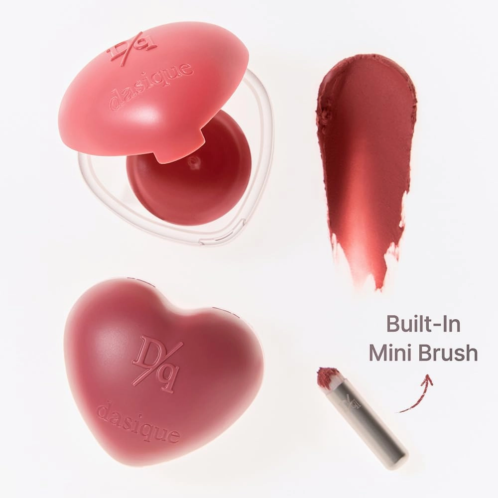 Dasique Souffle Color Pot #19 Peach Gelato - Makeup Blush, Buildable Silky-Smooth Texture, Built-In Mini Brush, Multi-Use For Cheek and Lip