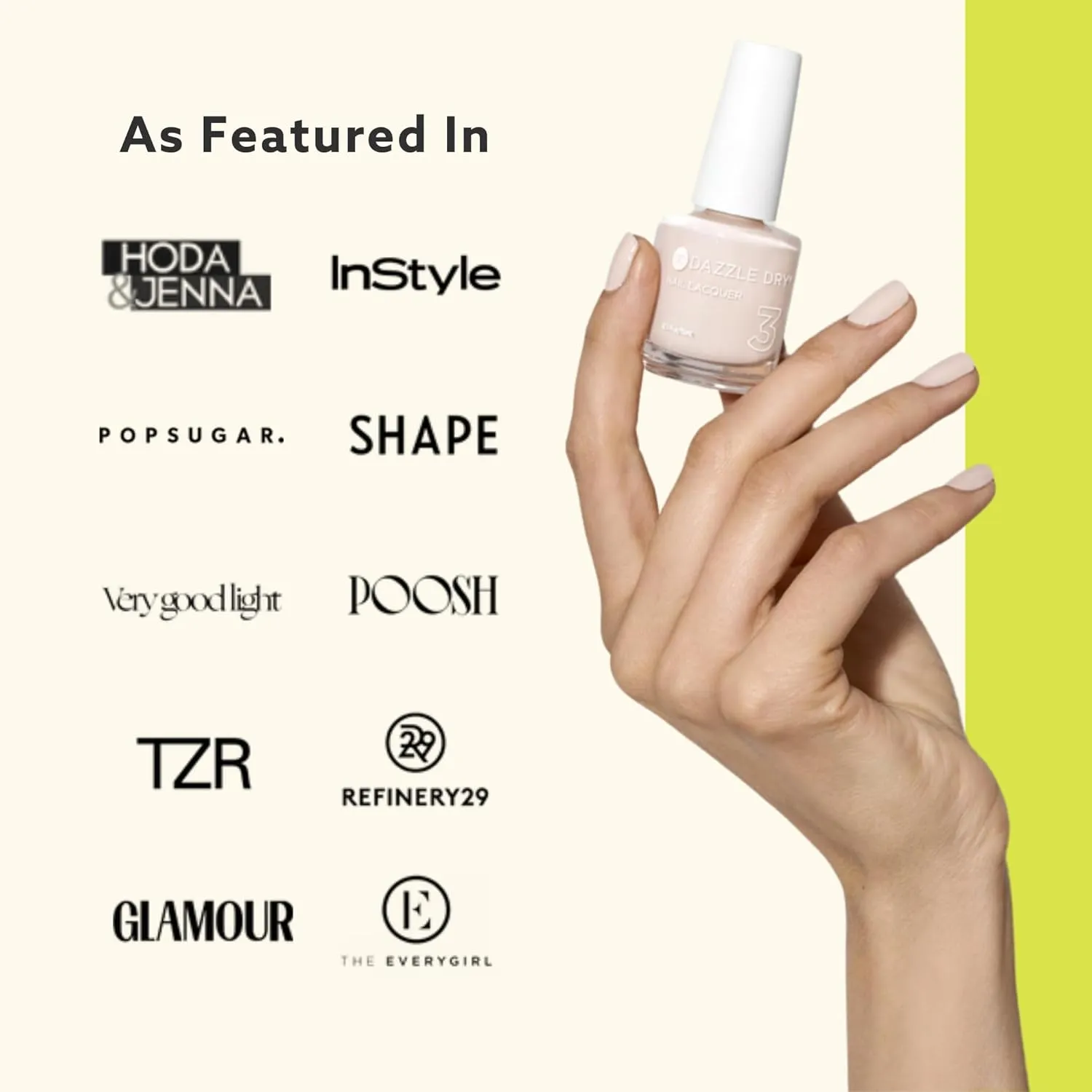 Dazzle Dry Mini Kit 4 Step System - Rose Quartz, a light peach blossom with pink blush. Semisheer cream. (5 Piece Kit / 5 Manicures)