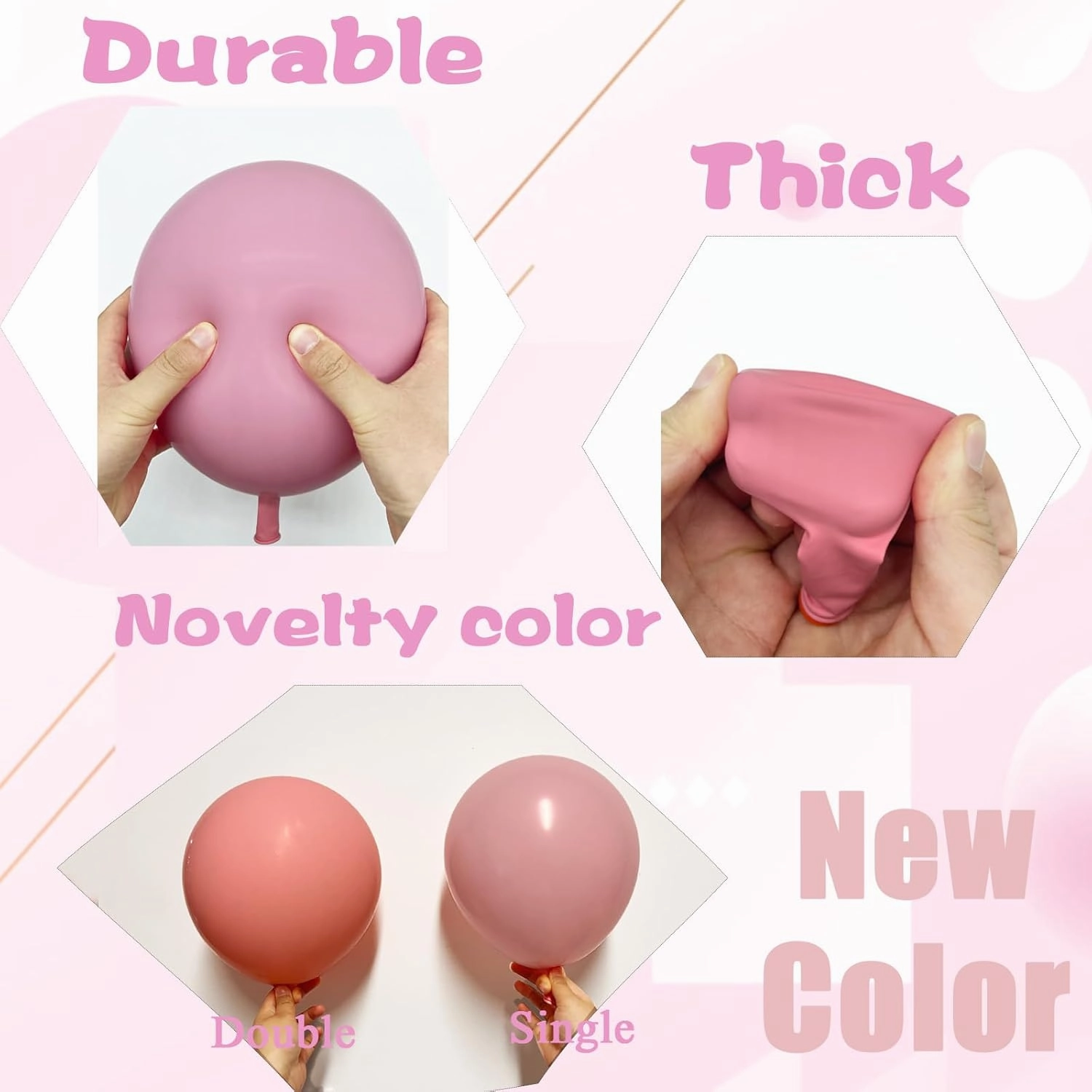 Double Stuffed Peach Pink Balloons Different Sizes 18/12/10/5 Inch, Double Stuffed Pastel Cream Blush Balloon Arch Garland for Boho Party, Baby Shower, Birthday, Weddings, Neutral Party(Cream Blush）