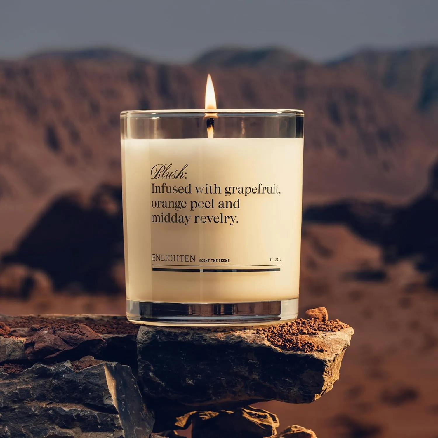 Enlighten Blush Candle | Luxurious Orange Peel, Tangerine & Grapefruit Scent | Double Scent Load for Enhanced Aroma | Eco-Friendly, Hand-Poured Soy Wax | 12oz Glass Tumbler | Made in USA