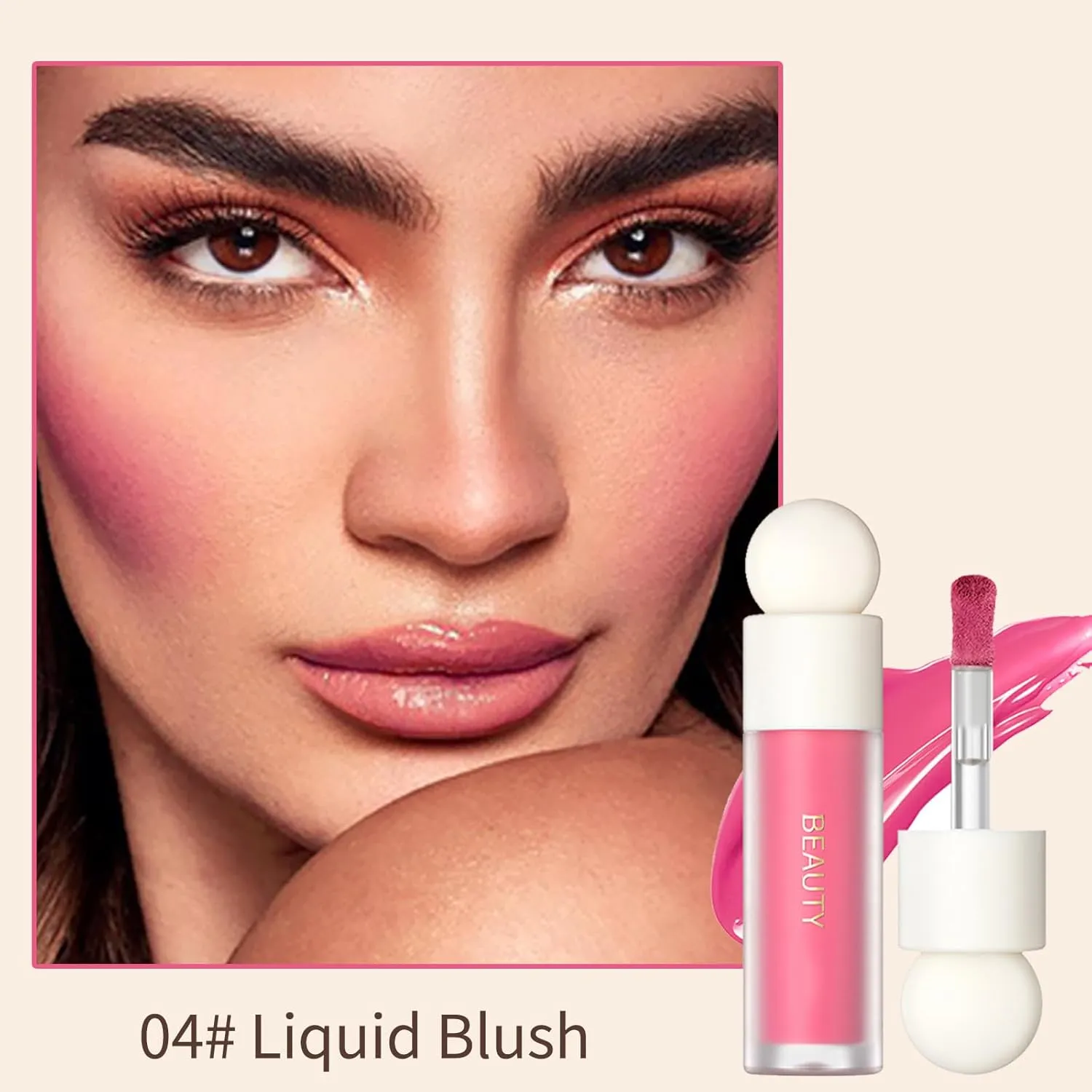 Erinde 3 Colors Liquid Highlighter Blush Contour Set, Natural Matte Face Blush Bronzer, Natural Glossy Liquid Illuminator for Face and Body, Lightweight Blendable Silky Smooth Texture, Cruelty-free