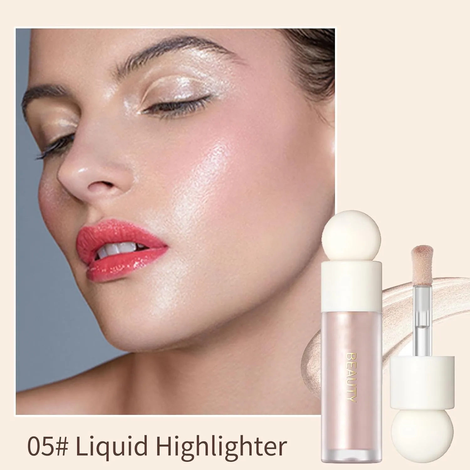 Erinde 3 Colors Liquid Highlighter Blush Contour Set, Natural Matte Face Blush Bronzer, Natural Glossy Liquid Illuminator for Face and Body, Lightweight Blendable Silky Smooth Texture, Cruelty-free
